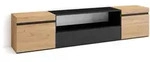 Skraut Home Lowboard,, Eiche, Schwarz, Holzwerkstoff, Rechteckig,Rechteckig,