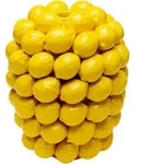 Kare-Design Vase, Gelb, Keramik, oval, 28x40x28 cm, handgemacht, zum Stellen,