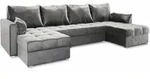 Masseno Wohnlandschaft, Hellgrau, Kunststoff, 4-Sitzer, U-Form, 285x85x140 cm,