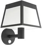 Eglo Solarleuchte, Schwarz, Wei&szlig;, Kunststoff, 15.5x20.0 cm, Bewegungsmelder,