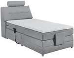Mid.you Boxspringbett, Hellgrau, Kunststoff, H2, 7-Zonen, 120x200 cm, gepolstertes