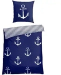 Schiesser Bettw&auml;sche Marina, Dunkelblau, Textil, Graphik, 135x200 cm,...