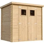 Timbela Holz-Gartenhaus, Beige, Holz, 204x200x142 cm, Aufbewahrung & Schutzh&uuml;llen,