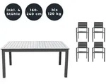 Home Deluxe Sitzgruppe, Anthrazit, Metall, Glas, Gartenm&ouml;bel, Gartenm&ouml;bel-Sets