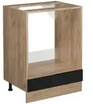 Vicco Herdumbauschrank, Schwarz Hochglanz, Honigeiche, Holzwerkstoff, 1 F&auml;cher,