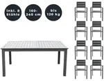 Home Deluxe Sitzgruppe, Anthrazit, Metall, Glas, Gartenm&ouml;bel, Gartenm&ouml;bel-Sets