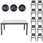 Home Deluxe Sitzgruppe, Anthrazit, Metall, Glas, Gartenm&ouml;bel, Gartenm&ouml;bel-Sets