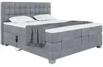 Meblini Boxspringbett, Grau, Textil, H3, 7-Zonen, 180x200 cm, Schlafzimmer, Betten,