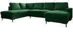 Mid.you Wohnlandschaft, Smaragdgr&uuml;n, Metall, 8-Sitzer, U-Form, Ottomane links,