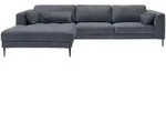 Trendmanufaktur Ecksofa Luzi, Blaugrau, Textil, 4-Sitzer, F&uuml;llung: Schaumstoff,