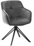 P & B Armlehnstuhl, Grau, Textil, eckig, Drehteller, 59x82x62 cm, Esszimmer,...