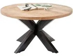 Livetastic Couchtisch , Natur, Schwarz , Holz , Mangoholz , massiv , rund , X-Form , Livetastic Couchtisch , Natur, Schwarz , Holz , Mangoholz , massiv , rund , X-Form ,