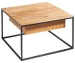 Novel Couchtisch, Schwarz, Eiche, Holz, Metall, Eiche, massiv, 1 Schubladen,