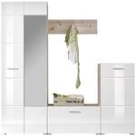 Xora Garderobe, Wei&szlig;, Eiche, Glas, Holzwerkstoff, 4-teilig, 195x195x36 cm,