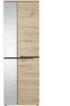 Voleo Garderobenschrank, Graphit, Eiche Artisan, Glas, Holzwerkstoff, 5 F&auml;cher,