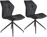 Mid.you Stuhl-Set, Schwarz, Metall, Textil, rund, 52x90.5x62 cm, Sitzfl&auml;che 360&deg;