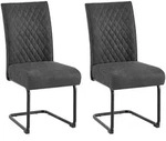 Mid.you Schwingstuhl-Set, Schwarz, Anthrazit, Textil, Metall, U-Form, 45x95x60 cm,