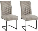 Mid.you Schwingstuhl-Set, Schwarz, Taupe, Metall, Textil, U-Form, 45x95x60 cm,