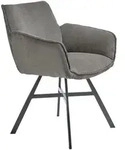 SetOne by Musterring Armlehnstuhl, Grau, Textil, eckig, X-Form, 60x84x65 cm,
