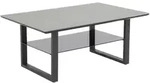 Boxxx Couchtisch, Anthrazit, Schwarz, Holzwerkstoff, Glas, Metall, rechteckig, Kufe,