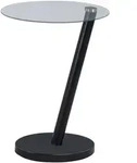 Beistelltisch, Schwarz, Metall, Glas, oval, rund, 30x50x40 cm, Wohnzimmer,