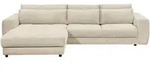 Mid.you Ecksofa, Creme, Kunststoff, 3-Sitzer, seitenverkehrt montierbar, L-Form,