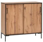 Mid.you Kommode, Eiche, Metall, 2 F&auml;cher, 100.1x96.6x41 cm, Wohnzimmer, Kommoden &