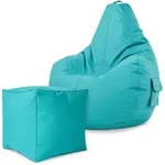 Green Bean Sitzsack, T&uuml;rkis, Textil, F&uuml;llung: Styroporkugeln, Oval, 70x90x80 cm,