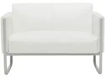 Mid.you 2-Sitzer-Sofa, Wei&szlig;, Metall, 111x78x71 cm, R&uuml;cken echt, Wohnzimmer, Sofas &