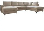 Mid.you Wohnlandschaft, Beige, Metall, 8-Sitzer, Ottomane rechts, U-Form, 303x197 cm,