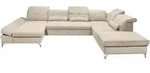 Mid.you Wohnlandschaft, Sand, Metall, 8-Sitzer, U-Form, 350x245 cm, Made in EU,