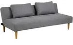 Mid.you Schlafsofa, Grau, Eiche, Holz, Metall, Textil, Kautschukholz, Uni, 2-Sitzer,
