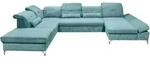 Mid.you Wohnlandschaft, T&uuml;rkis, Metall, 8-Sitzer, U-Form, 350x245 cm, Made in EU,