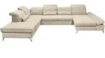 Mid.you Wohnlandschaft, Sand, Metall, 8-Sitzer, U-Form, 350x245 cm, Made in EU,