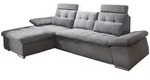 Mid.you Ecksofa, Dunkelgrau, Kunststoff, Uni, F&uuml;llung: Polyester, Ottomane links,