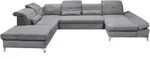 Mid.you Wohnlandschaft, Dunkelgrau, Metall, 8-Sitzer, U-Form, 350x245 cm, Made in EU,