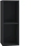 Mid.you Schallplattenregal, Schwarz, Holzwerkstoff, 2 F&auml;cher, 34x72x30 cm,