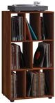 Mid.you Schallplattenregal, Nussbaum, Kunststoff, Holzoptik, 2 F&auml;cher, 60x115x36 cm,