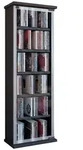 Mid.you Cd-Regal, Schwarz, Glas, Holzwerkstoff, 5 F&auml;cher, 31x92x18 cm, Wohnzimmer,