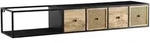 Mid.you Lowboard, Schwarz, Holz, Mangoholz, massiv, 4 Schublade(n) Schubladen,