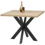 P & B Esstisch, Schwarz, Eiche, Holz, Metall, Eiche, massiv, quadratisch,...