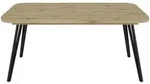 Mid.you Esstisch, Schwarz, Eiche Artisan, Metall, Holzwerkstoff, rechteckig, A-Form,