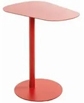 Beistelltisch, Rot, Metall, organisch, S&auml;ule, rund, Bodenplatte, 38x60x53 cm,