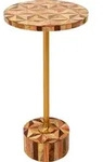 Kare-Design Beistelltisch, Braun, Gold, Dunkelbraun, Metall, Kunststoff,