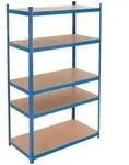 ECD-Germany Lagerregal, Blau, Metall, Rechteckig, 50x200x100 cm, Freizeit,