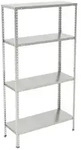 Relaxdays Metallregal, Silber, Metall, Holzwerkstoff, Kunststoff, 75x150x30 cm,