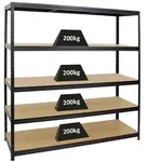 Proregal Schwerlastregal, Schwarz, Metall, Rechteckig, 180x180x60 cm, Freizeit,