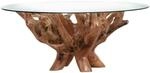 Livetastic Couchtisch Unikat, Teak, Holz, Glas, Teakholz, massiv, rund, eckig,