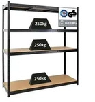 Proregal Schwerlastregal, Schwarz, Metall, Rechteckig, 160x180x60 cm, Freizeit,