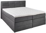 Carryhome Boxspringbett, Anthrazit, Kunststoff, H2 + H3, 7-Zonen, H&ouml;he ca. 18 cm,